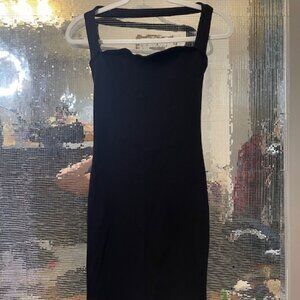 Black Lily Snached Ribbed Halter Dress